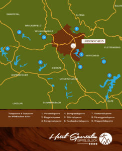 Karte von Talsperren und Stauseen im Märkischen Kreis